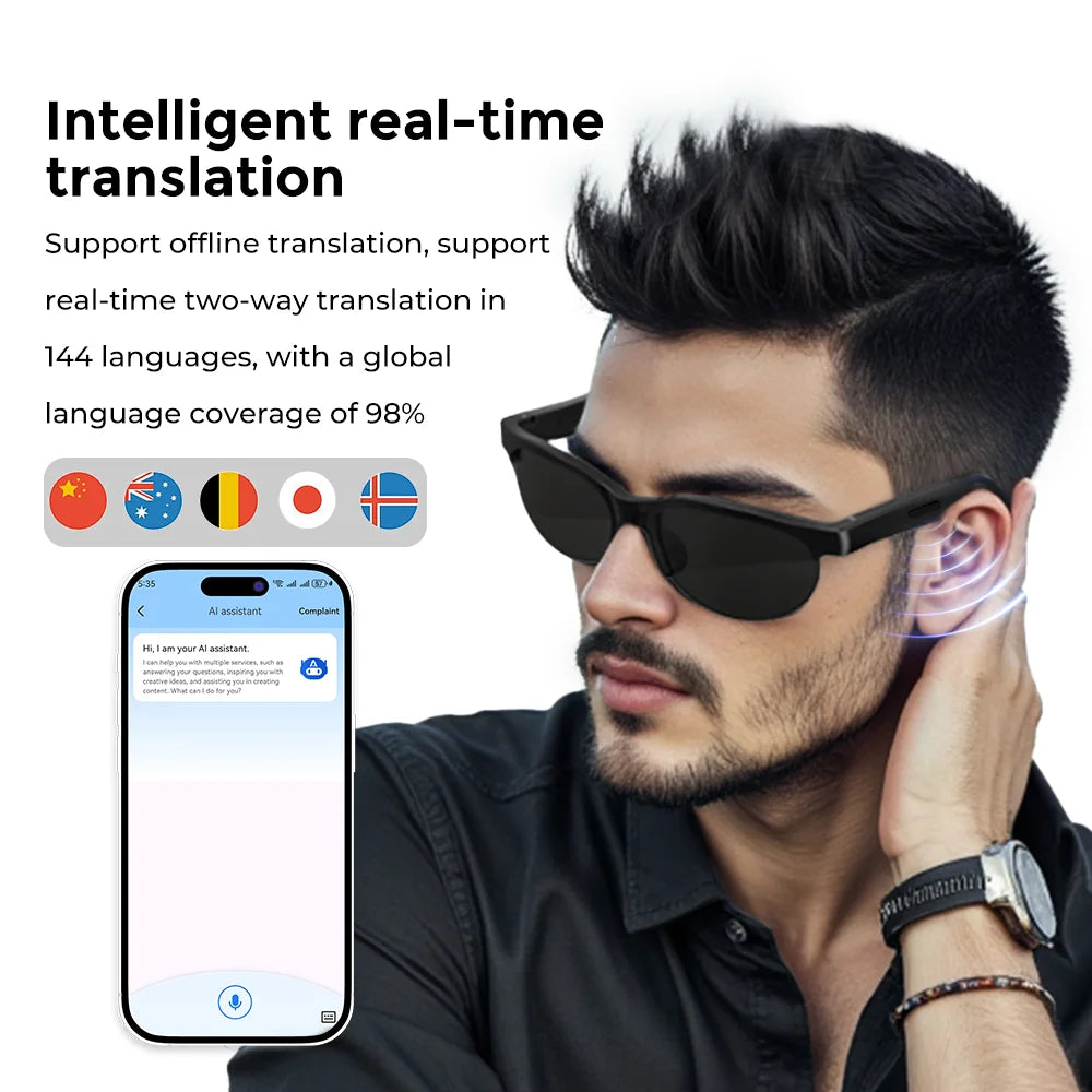 Ai Smart Translation Glasses Headphones 2025